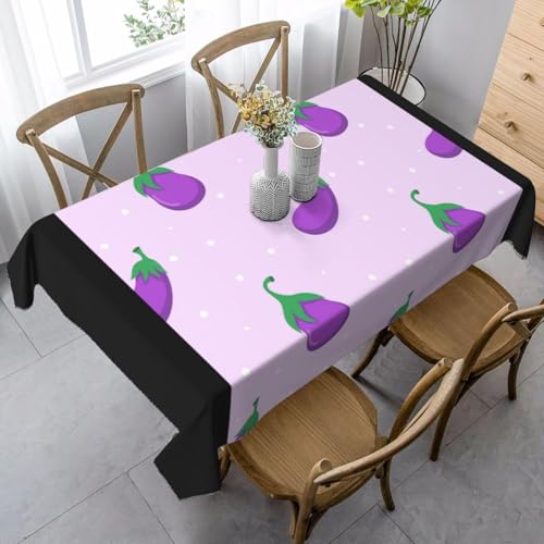 Aozhiswe Mantel Antimanchas Rectangular Berenjena Morada Mantel de Mesa Verduras 140x300 cm Manteles Impermeable Poliéster Protector Comedor para Interior Exterior a/1219