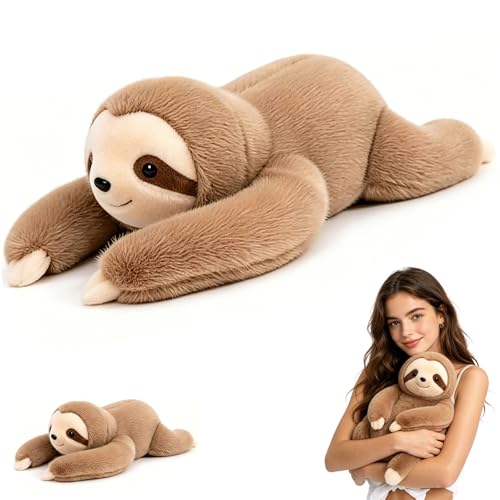 Yizemay Weighted Sloth Teddy Plush Weighted Stuffed Anima for Kids Hugging Companion Soft Weighted Comfort & Cozy Plush Toy Sloth Gifts for Women Girls Adults.