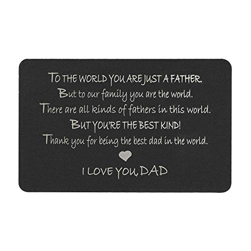 Love Dad Personalized Photo Engraved Metal Wallet Mini Love Insert Note Card