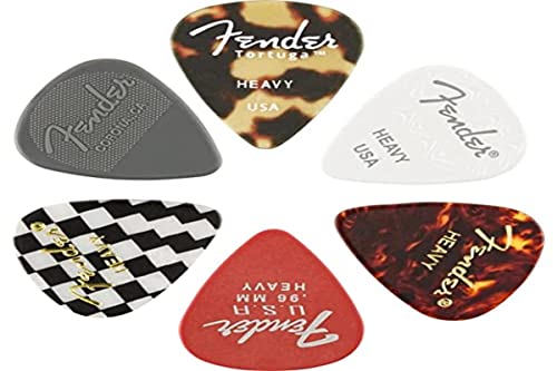 Fender© »351 Material Medley Picks » Médiators pour Guitare et Basse – Diverses couleurs et matériaux – Heavy – Set de 6 - Les Beatles, Paul McCartney, John Lennon, RIngo Starr, George Harrison Fender©"351 Material Medley Picks" Médiators pour Guitare et Basse - Diverses couleurs et matériaux - Heavy - Set de 6