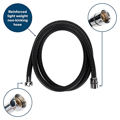 Image of Camco RV /Marine Flexible Replacement Shower Hose | Reinforced Construction | Measures 60-Inches | Black (43745)