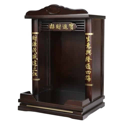 Mesa de altar de meditación con cajón, soporte de oración montado en la pared para prácticas budistas, meditación en casa y mesa de culto