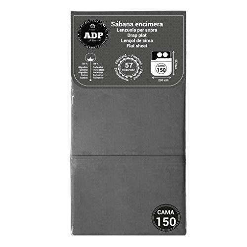 ADP Home - Sábana encimera (para Cama de 150 cm), Gris