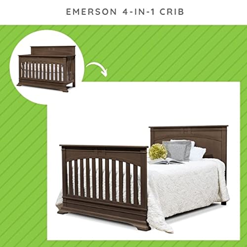 Image of Full-Size Conversion Kit Bed Rails for Sorelle Convertible Cribs - Solid Wood Rail - Toddler and Adult Bed Rail for Full-Size Beds - Essential Nursery & Baby Furniture (Model #215, Chocolate)