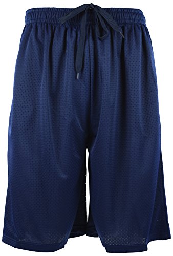 ChoiceApparel Mens Training/Basketball Shorts with Pockets (3XL, MESH-Navy)