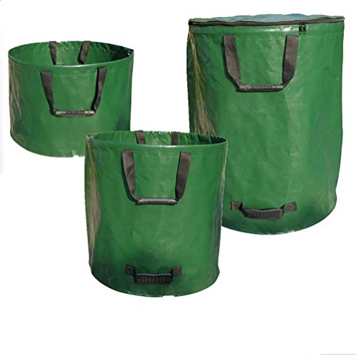 Preisvergleich Produktbild KAILUN Gartensack Mit Deckel VerschließBar Faltbarer Gartenabfallsack Mit Reissverschluss Wasserdicht 100L / 150L / 200L GartenabfallbehäLter Laubsack Groß Selbstaufstellend Polypropylen Gewebe 200 g / m²