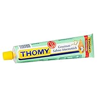 Tafelmeerrettich. Que ce soit avec du pain ou dans diverses sauces - le raifort épicé Thomy est un véritable fabricant d'épices! Fraîchement râpé à partir de la racine de raifort et raffiné avec une bonne huile de colza et du vinaigre de brandy aroma...