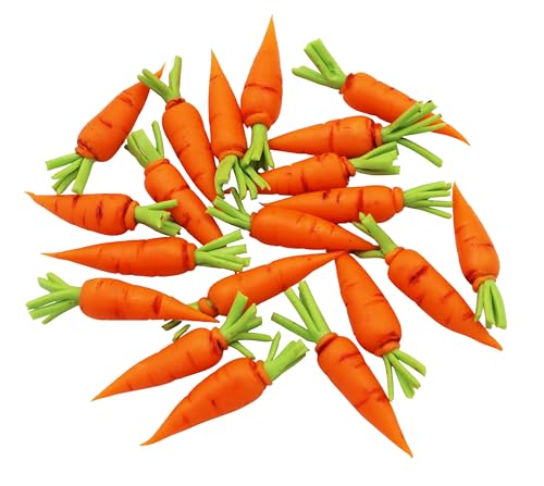 ThaiHonest DIY 20 Pcs Artificial Mini Carrots Miniature, Lifelike Fake Carrot for Decoration,Artificial Vegetable Miniature