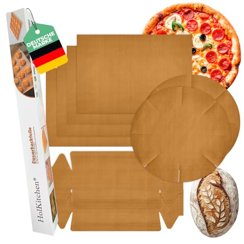 Dauerbackfolie (8er Set) - Premium Wiederverwendbares Backpapier - Dauerbackmatte für Kastenform und Springform - Hitzebeständig, Zuschneidbar, Antihaftbeschichtet, Spülmaschinenfest (8 Stück)
