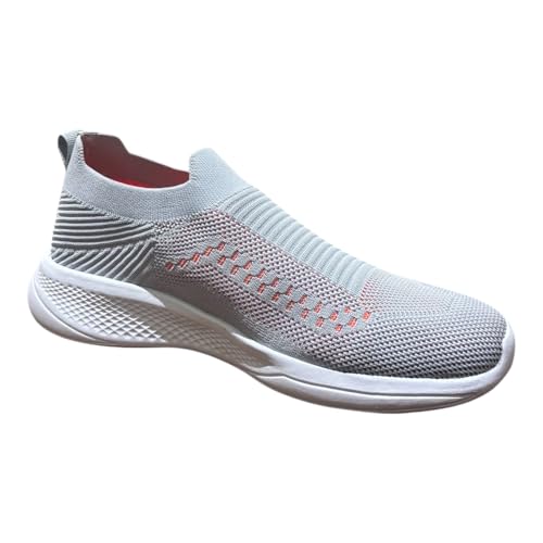 Image of Men's Slip-On Walking Shoes with Breathable Knit Mesh Upper | Lightweight Cushioned Sole Casual Sneakers | Sock-Style Flexible Comfort Shoes for Walking, Travel & Light Sports