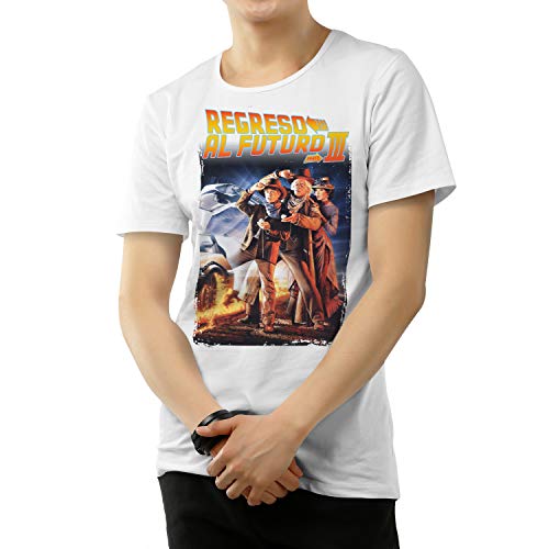 Camiseta Hombre Cine Regreso al Futuro III (Blanco, M)