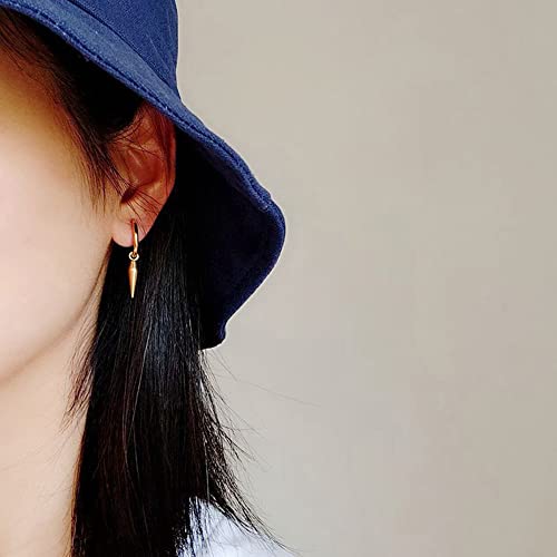 Minimalist Spike Huggie Small Hoop Dangle Drop Earrings for Men Women Geometric Huggie Stainless Steel Charms Hoops Cuff Cartilage Stud Tragus Helix Wrap Hypoallergenic Earring Punk Gift3