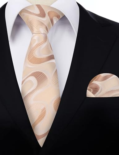Image of Alizeal Mens 3.15'' Gradient Novelty Pattern Tie Set with Pocket Square Casual Color Tie Set