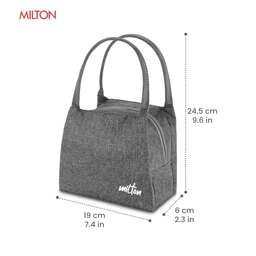 Image of MILTON Fancy Lunch Bag I Design Tiffin Bag for Office for Men, Women I Eco Friendly, Spacious, Durable I 2.44 L I Black