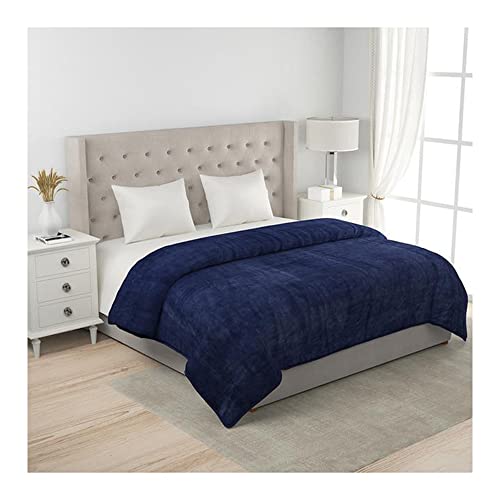 Image of IVY by HomeStop Solid Soft and Durable Poly Boa 290 GSM Blanket (Blue, 2Mx2.2M)