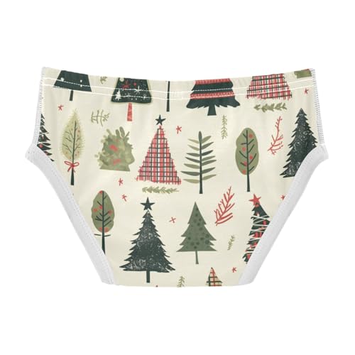 KLL Buffalo Plaid Christmas Trees Boys Toddler Pure Cotton Underwear Briefs Breathable Children Undies2