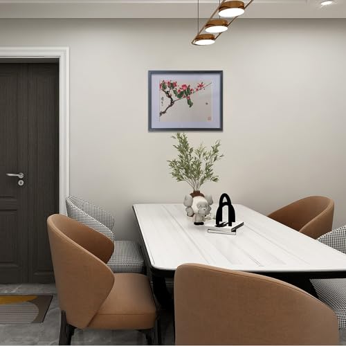 Peinture chinoise fleurs et oiseaux faite main symbole de bonne chance pour maison - 7