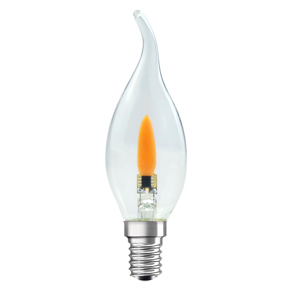 NCC-Licht 10x LED Lampe C35 Windstoß Kerze E14 1W mit Flammeneffekt