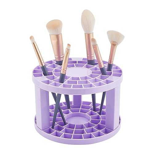 Image of AHANDMAKER Paint Brush Holder, 49-Hole Organizer for Artist Pens, Pencils, Markers, Small Tools - Purple Plastic