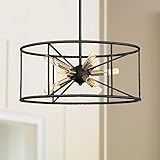 La Vista Black Gold Sputnik Small Pendant Chandelier 20 1/4' Wide Modern Open Cage Drum Shade...