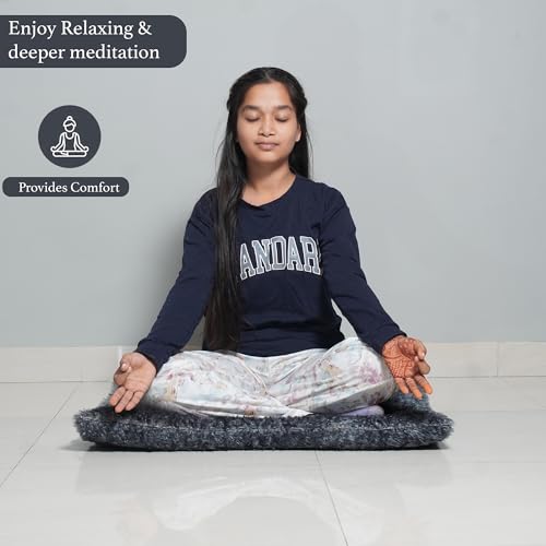 Image of NEXTGO Floor Seat Cushions Yoga Meditation Mat Pooja aasan Soft Extra Comfortable Feather Touch Last Long Upto Washable Material Size 24 x 30 Inch 2 x 2.5 Fit Colour Grey