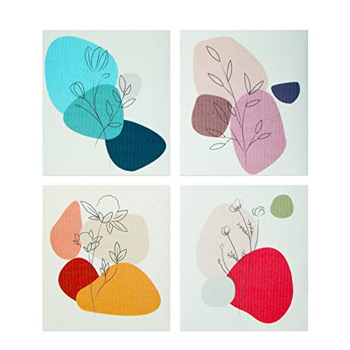 FOLENZU Reusable Paper Towels, Swedish Dishcloths for Kitchen, Swedish Reuseable Cleaning Cloths, Absorbent Washable Reusable Dish Cloths, Quick Drying Dish Cloths Set for Kitchen Home