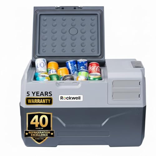 Image of Rockwell 27Ltr Car Cooler /Freezer, Portable Fridge for Outdoor Adventures, 5 Year Warranty, 240V AC Power Cord & 12V Car Adapter (RMC30S, Grey)