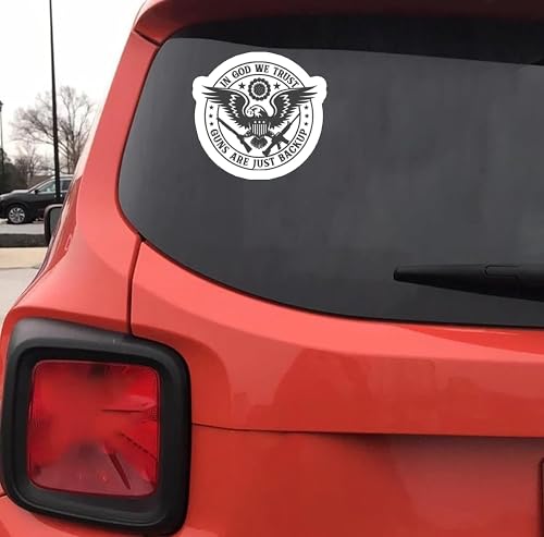 Image of in God We Trust G*UNS are Just for Backup Sarcastic 5-Inch Vinyl Decal Sticker for Laptops, Water Bottles, Cars, Notebooks, and More - Durable, Waterproof, Weather-Resistant, Easy to Apply