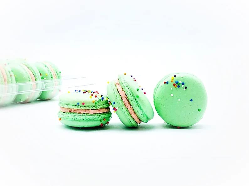 50 Pack Gluten Free French Green Rainbow Macaron | A great addition for your bakery establishment or your next party
