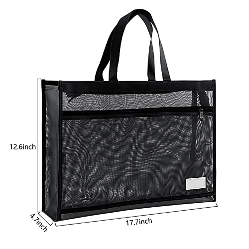 Image of Art Portfolio Bag 18 x 12 Inch, Poster Storage Bag with Handle and Zipper Organizer Transparent Bag for Posters Board, Painting Book, Bulletin Boards, Watercolor Sketchbook