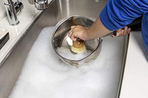 Bamboo Naturals Kitchen Tool Made Of Fully Sustainable Materials, Plastic-Free Home Cleaning Coconut Fiber Palm Brush #TOP2