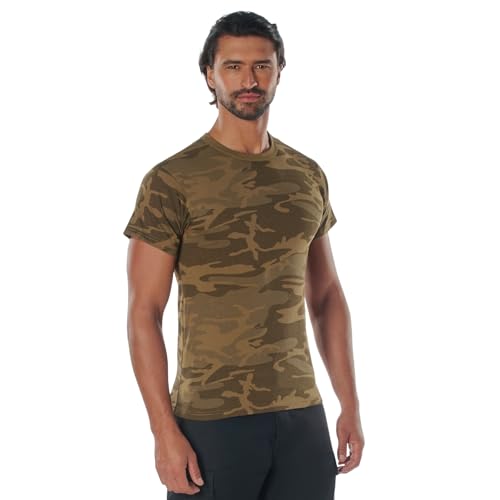 Image of Rothco Camo T-Shirt | Men's Short Sleeve Camouflage Crew Neck Base Layer Rugged Outdoor Hiking Workout Gym Tee Shirt