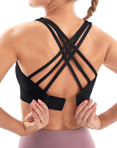 Image of Sports Bras for Women High Support Large Bust Strappy Workout Tanks Tops