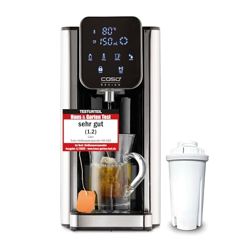CASO HW 660 Heißwasserspender - heißes Wasser in wenigen Sekunden, spart bis zu 50% Energie gegenüber Wasserkochern, 8 Mengenausgaben, für Babynahrung geeignet, Integrierte Entkalkungserinnerung