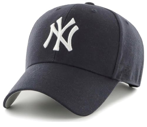 Gorra beisbolera ajustable azul marino con logo NY miniatura 1