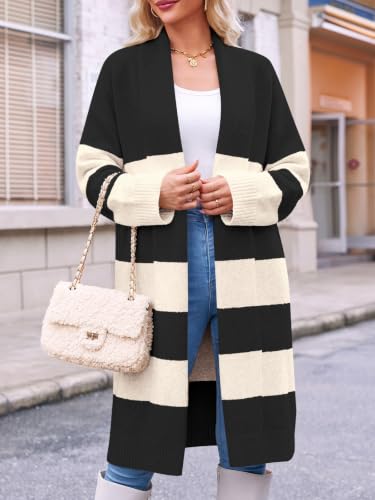Image of Saodimallsu Womens Long Cardigan Sweaters Chunky Open Front Oversized Slouchy Knit Fall Trendy Coatigan Jackets