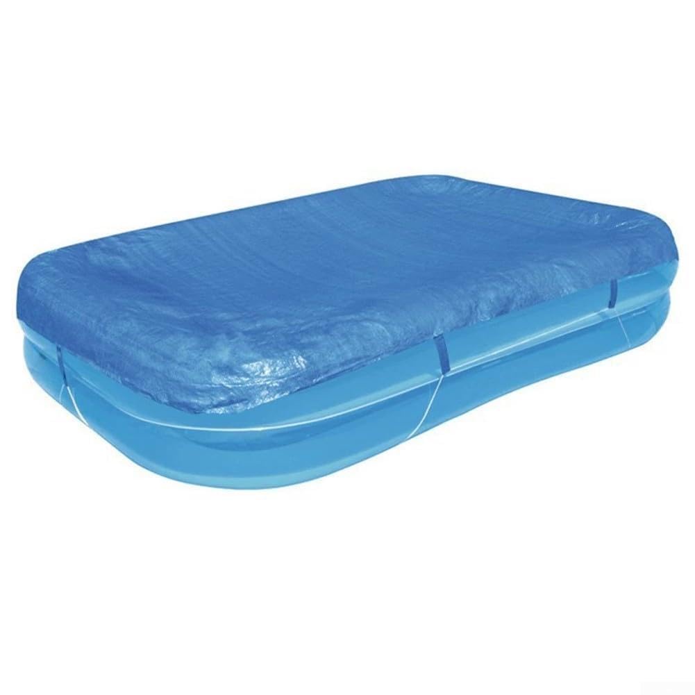 Besttoolifes Pool Cover Tarp, PE Tarpaulin Waterproof Protector, Heavy Duty Anti-Debris Shield for Home Swimming Pools, Includes Ropes and Hooks, Blue(230 * 160 * 25cm)