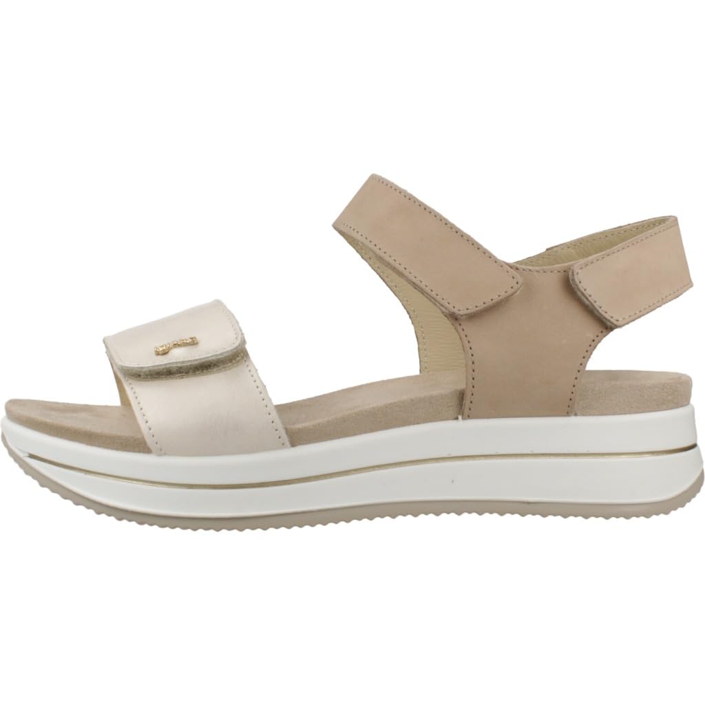 IGI&Co 1174833 Nabuck Platino Beige Scarpe Donna Sandali Pelle Strappi