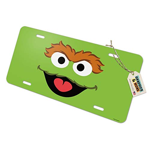 GRAPHICS & MORE Sesame Street Oscar The Grouch Face Novelty Metal Vanity Tag License Plate
