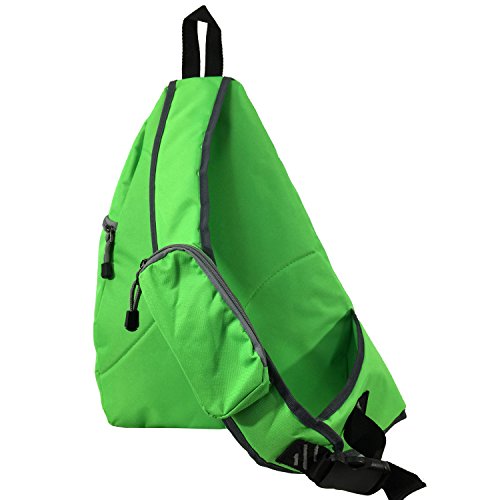 Image of K-Cliffs Heavy Duty Sling Backpack Water-Resistant Laptop Bookbag Body Bag Bright Color Safety Reflective Stipe