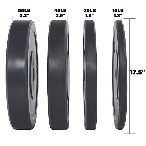 Bumper Plates 2-Inch Olympic Weight Plate for Strength Training Weightlifting Crossfit, LB Bumper Plates Weights Set (2x45lbs)