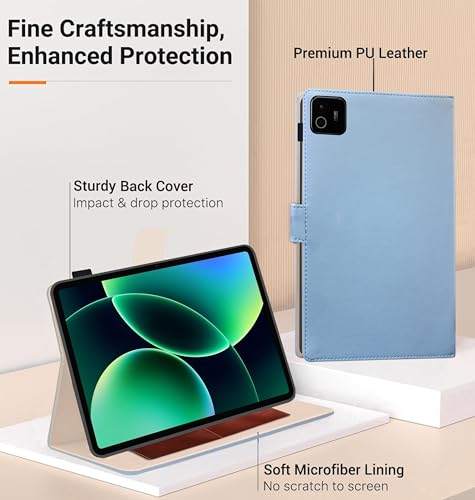 Image of TGK Flip Cover Case for Xiaomi Mi Pad 8 /8 Pro /Mi Pad 7 /7 Pro 11.2 inch Tablet with Stylus Holder (Sky Blue)