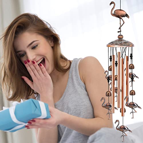 Image of BAOXUE Flamingo Wind Chimes for Outside, Flamingo Gifts for Women