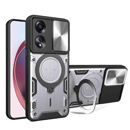 WBWONE Funda para Motorola Moto Edge 40 Pro, Shock- Absorción TPU/PC Carcasa con Porta Anillos Invisible y Cubierta Deslizante de la Cámara, Astilla