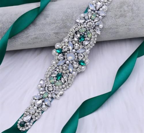 Women's Rhinestone Belt Wedding Bridal Dress Accessories Shiny Crystal Ribbon Sash2