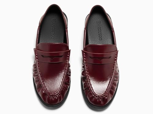 Image of Coutgo Penny Loafers for Women Comfortable Slip on Shoes Collapsible Heel Closed Toe Dressy Casual Work Flats