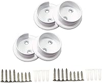 Vista 26 de QCAA Juego de soportes de barra de armario de latón macizo extra resistente, 1-1/2 pulgadas, con tornillos de acero inoxidable, blanco, 4 pares