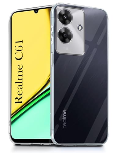 Image of Jkobi Back Cover for Realme C61 | Realme Narzo N61 (Silicone Clear Shockproof Case with Camera Protection | Soft and Flexible | Transparent)
