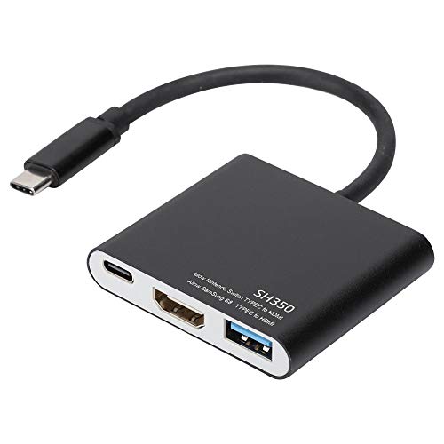 ASHATA Caricatore Portatile da convertitore da Tipo C a HDMI Adattatore USB 3.0 Adattatore HUB Dock Dock HD 4K per Nintendo Switch, per TV Portatile NS, convertitore Type-C