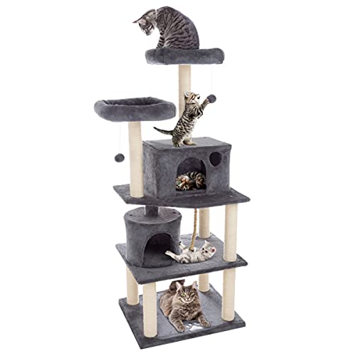 Árbol rascador para gatos de 5 niveles PETMAKER gris miniatura 1